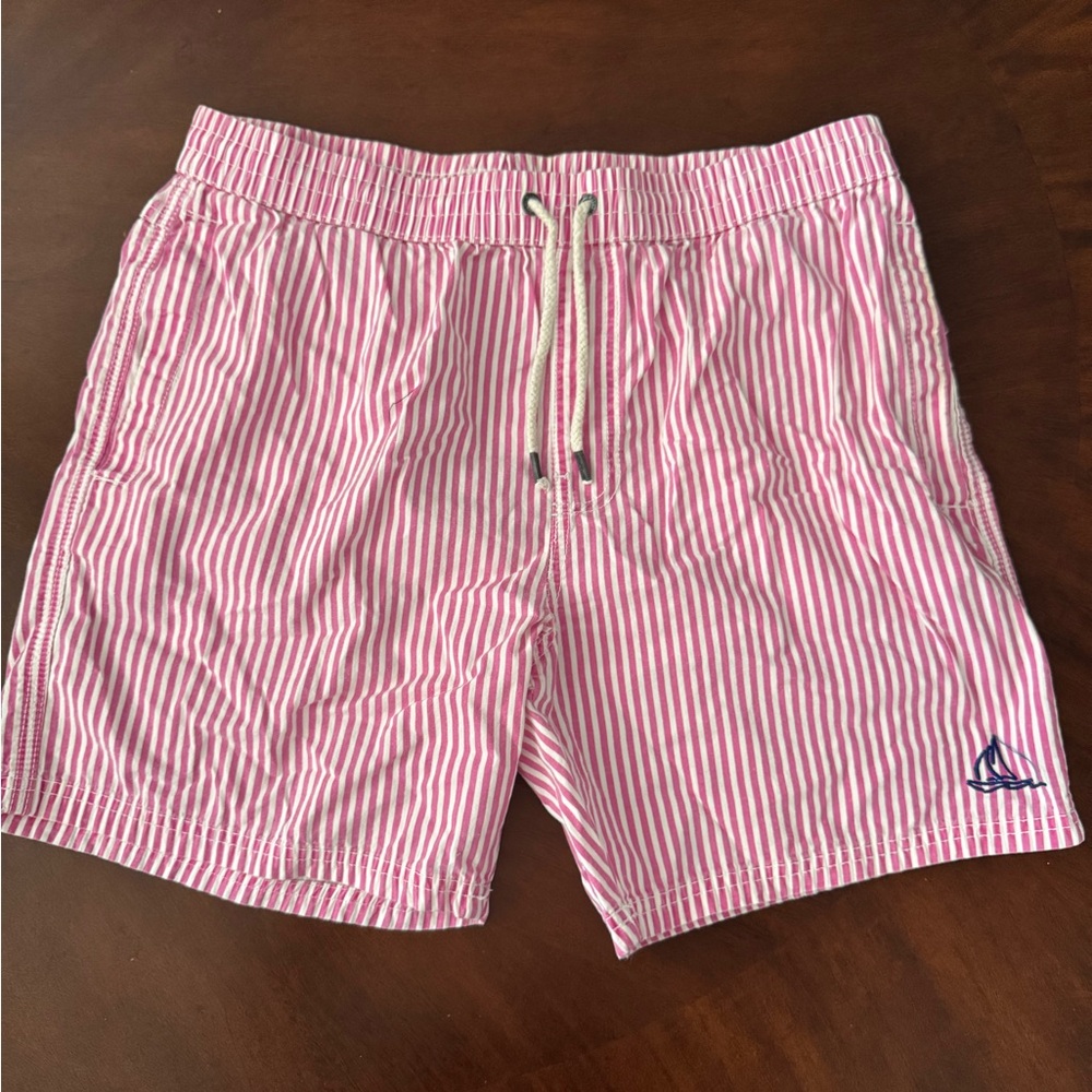 Cotton On Pink and White Striped Swim Trunks
